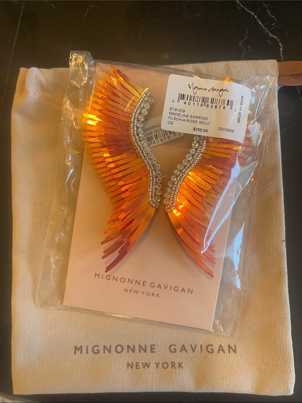 Mignonne Gavigan Orange metallic Madeline earrings